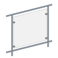 Glasfüllung mit Glashaltern (206b)